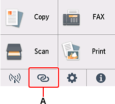 Zaslon DOMOV: izberite Brezžična povezava
